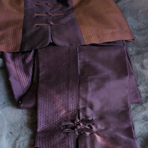 Light Purple and Peach 100% Thai Silk Vest - M/L - Picture 15 of 15